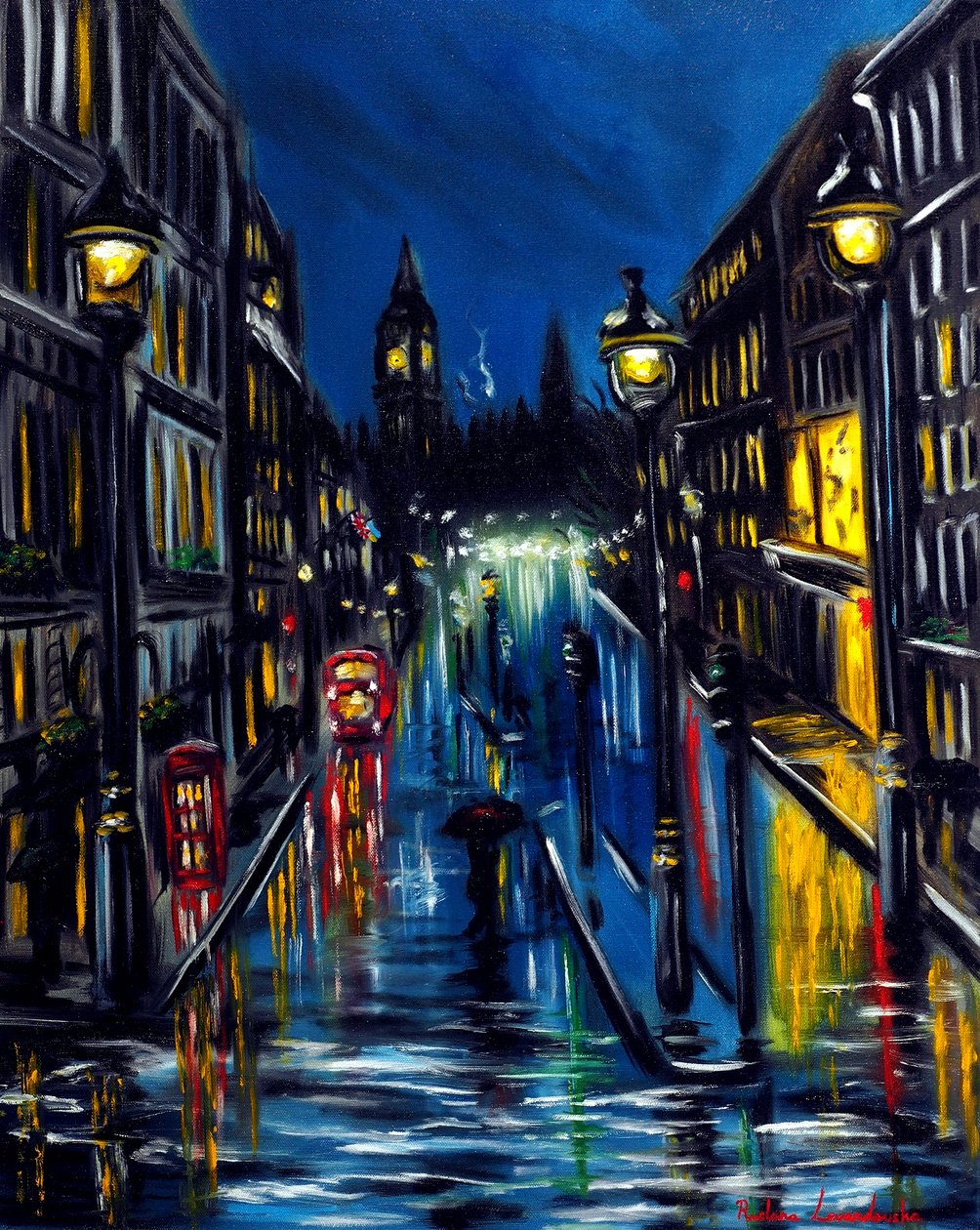 Soirée Londres, 2025 (huile sur toile) - Ruslana Levandovska