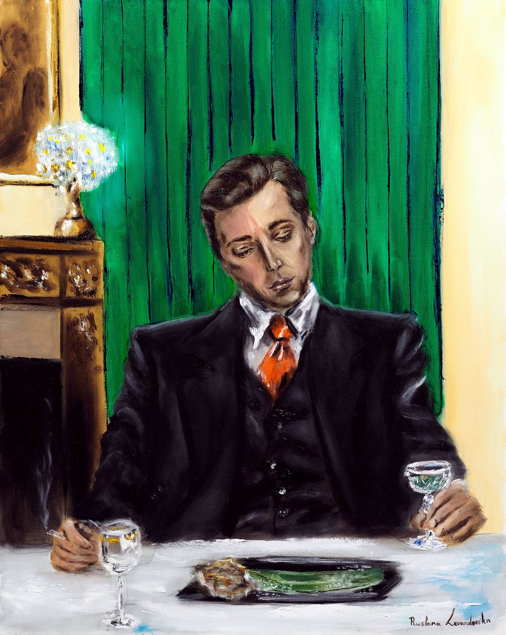 Le gentleman, 2023 (huile sur toile) - Ruslana Levandovska