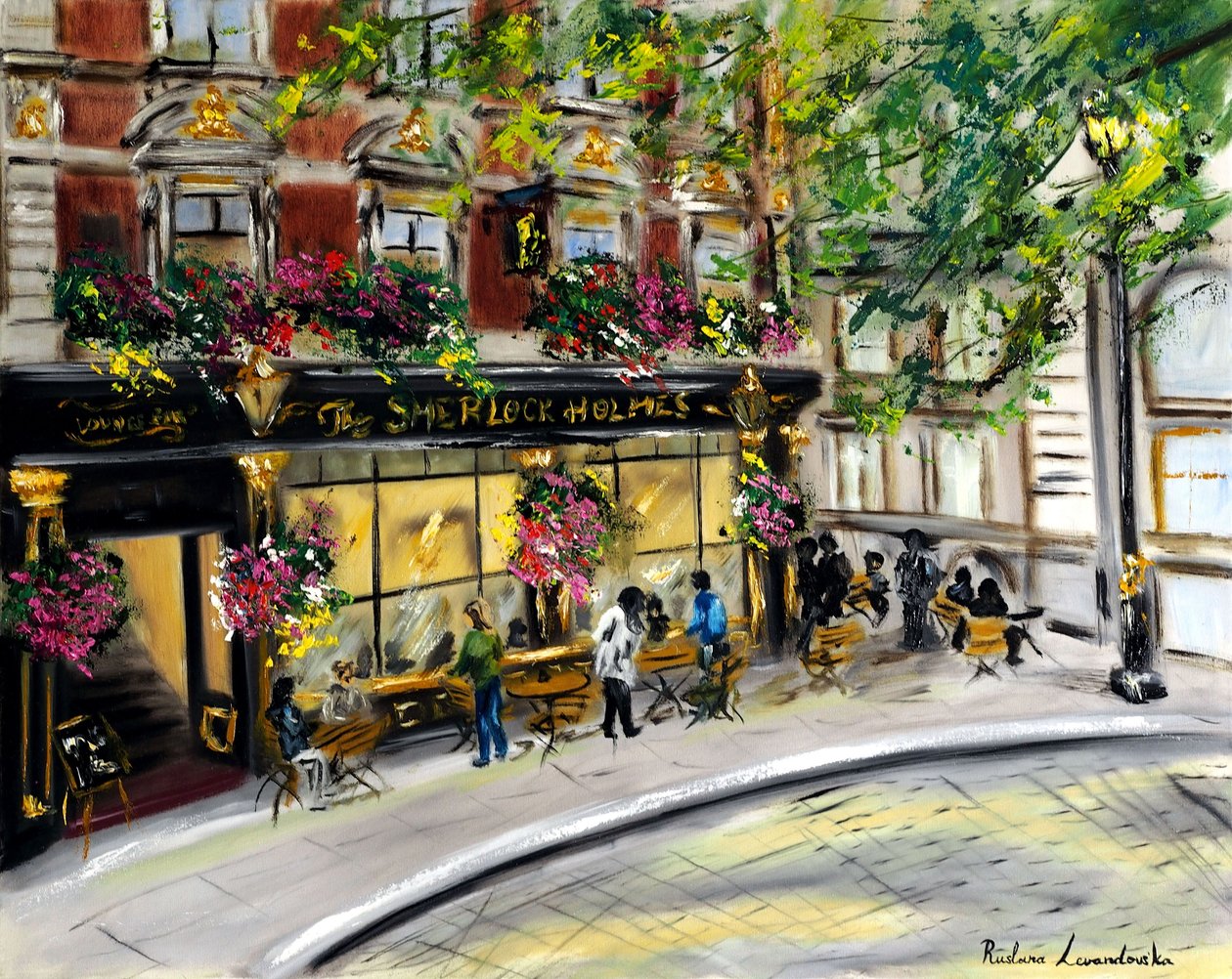 Le Sherlock Holmes de Londres, 2023 (huile sur toile) - Ruslana Levandovska