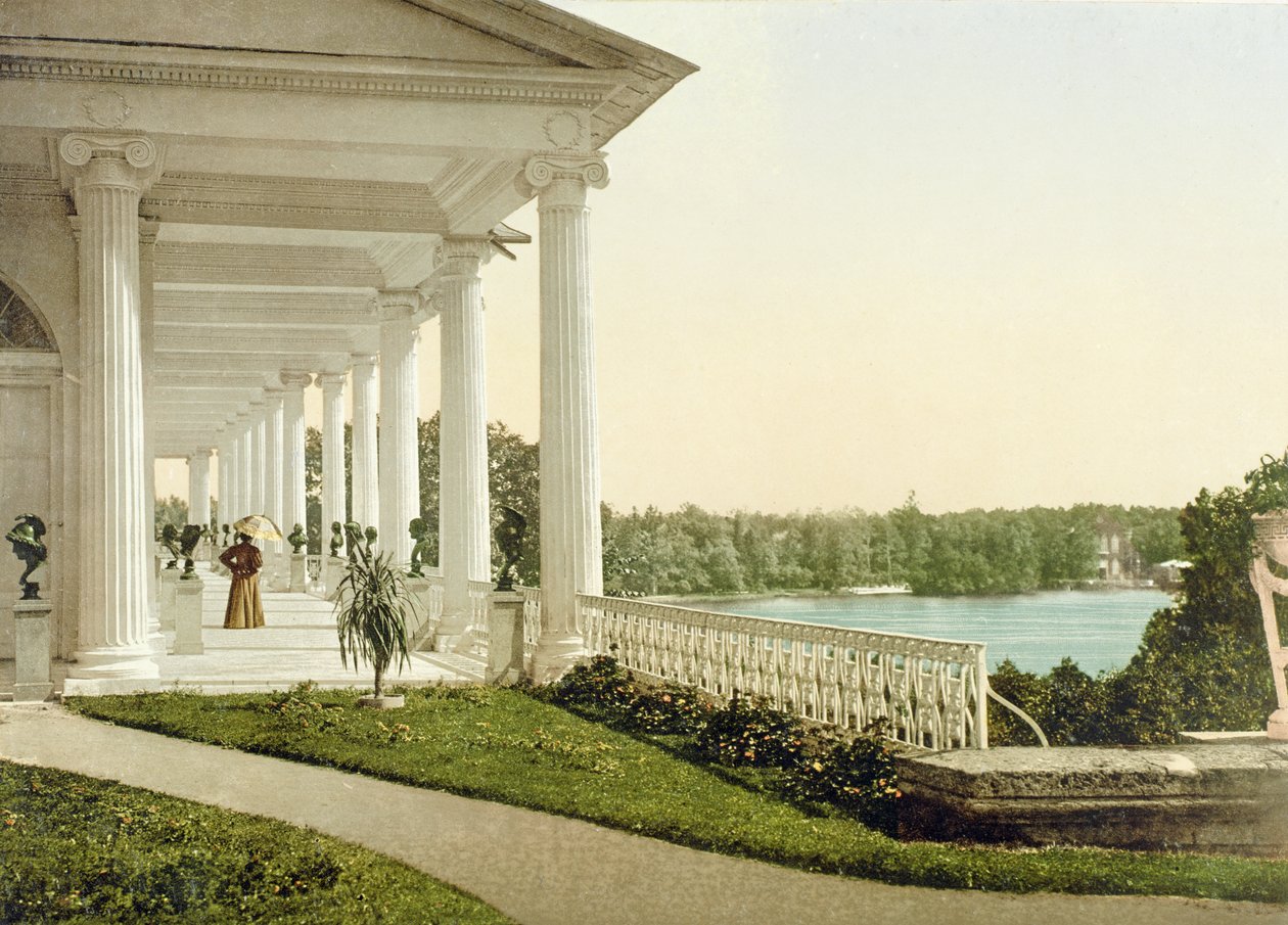 Carte postale vintage de la Terrasse à Tsarskoïe Selo, années 1890 - Russian Photographer