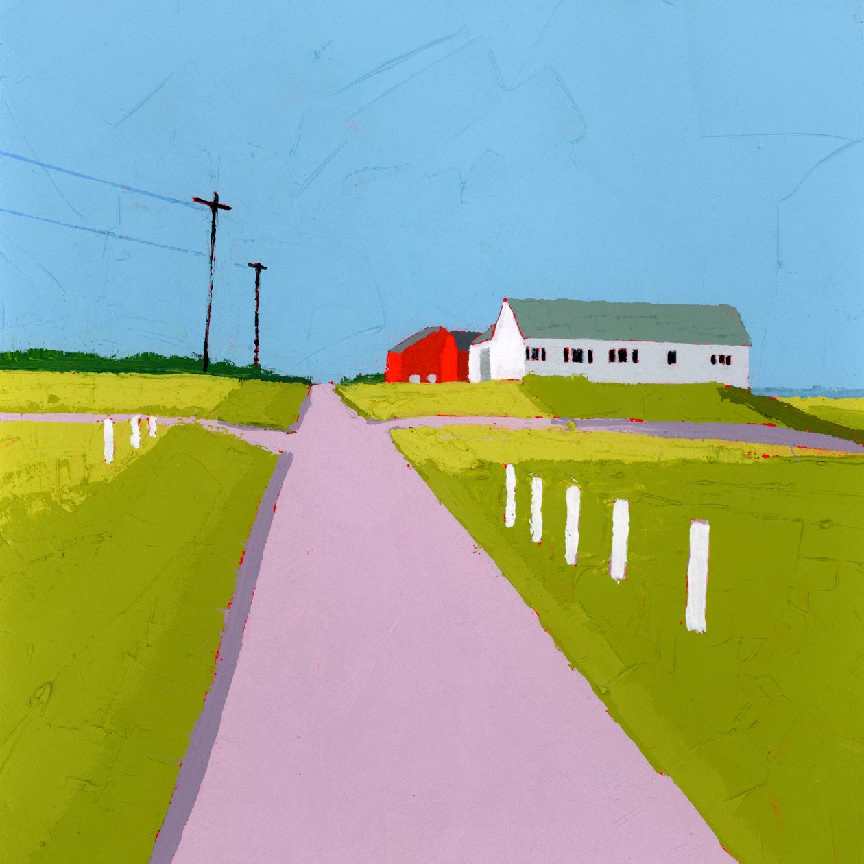 La grange de Sue, 2025, acrylique sur panneau de bois - Ruth Lague