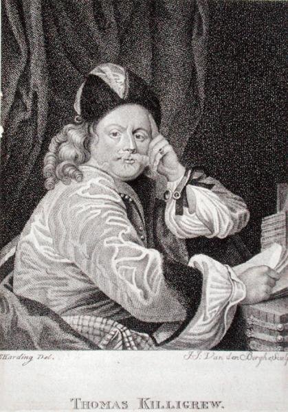 Thomas Killigrew (1612-83), gravé par J.J. Van den Bergh - S. (after) Harding