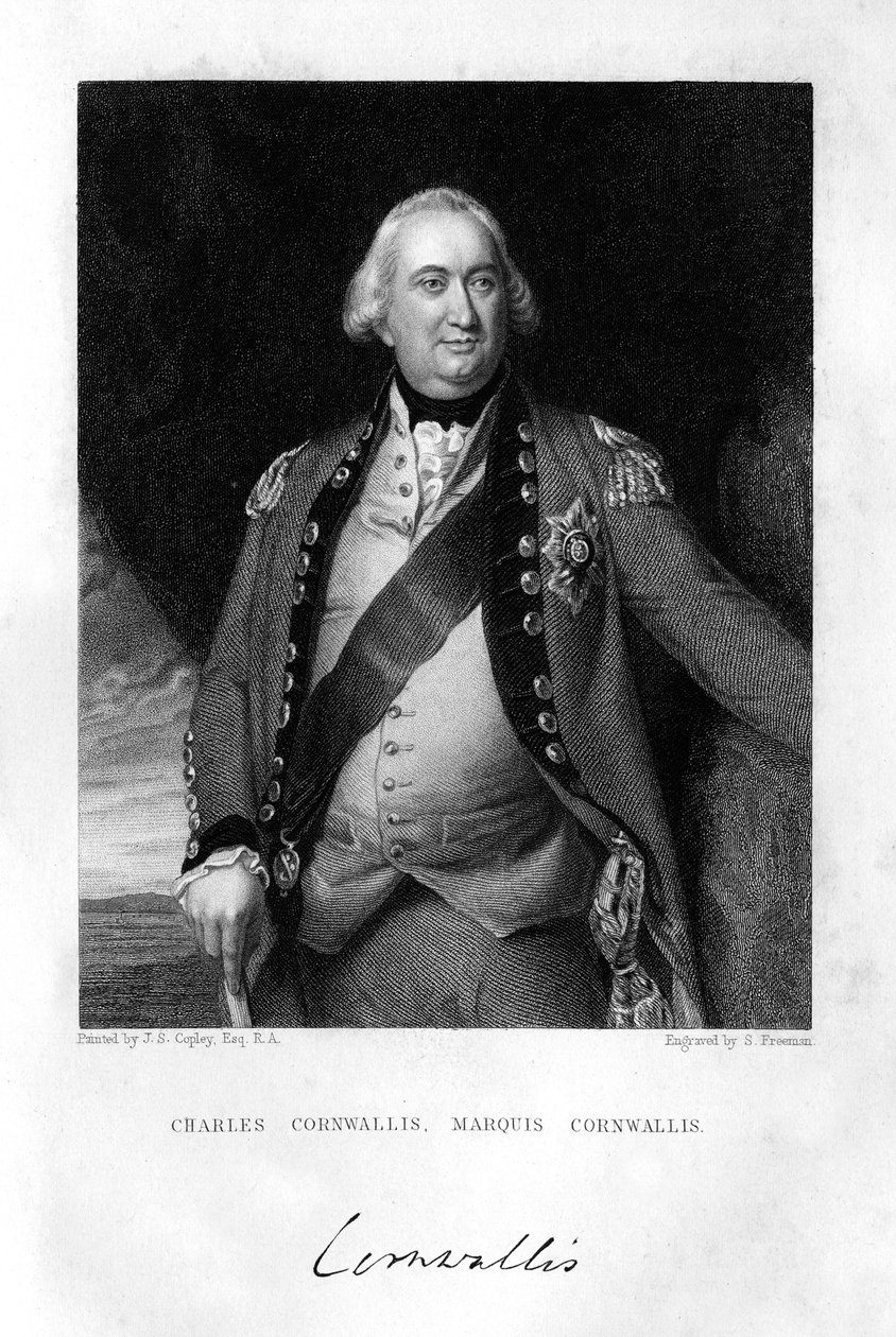 Charles Cornwallis 1738-1805, 1er marquis Cornwallis, 1839 - S. Freeman