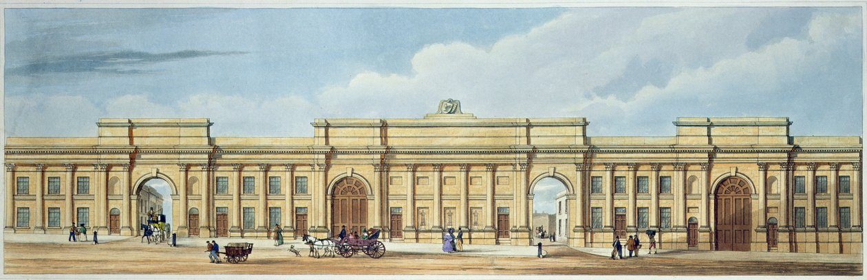 Nouvelle grande entrée du chemin de fer de Liverpool et Manchester, Lime Street, Liverpool, de 