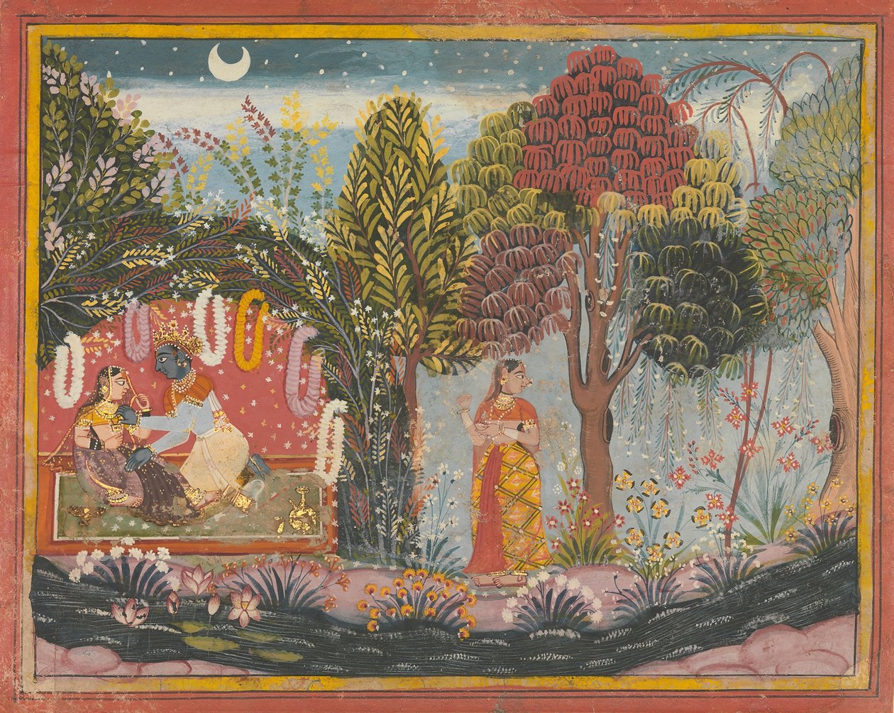 Krishna et Radha dans une tonnelle : Page d