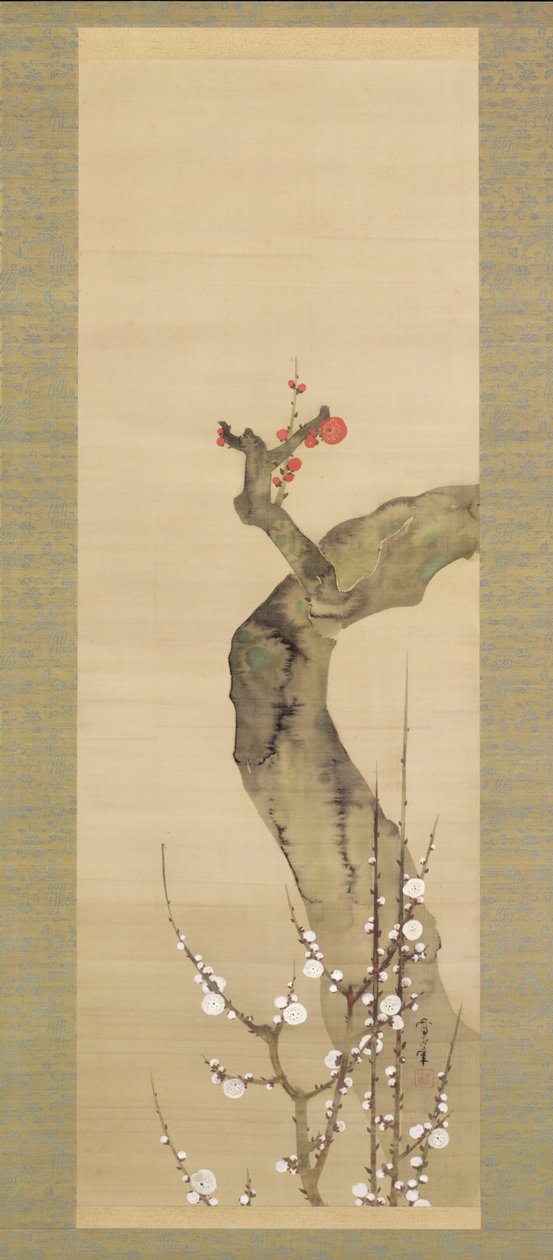 Fleurs de prunier rouges et blanches - Sakai Oho
