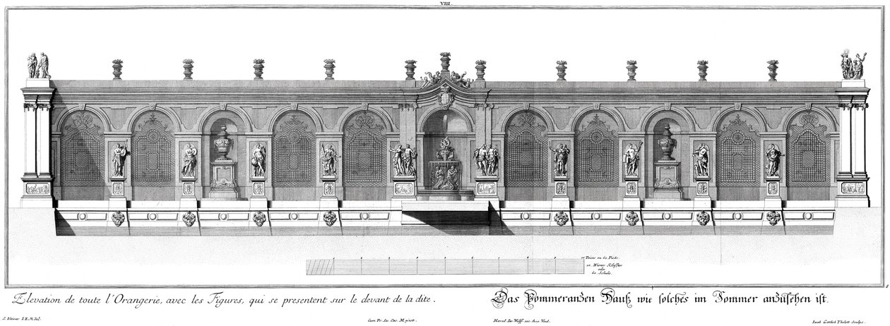 Élévation de la maison des orangers en été - Salomon Kleiner