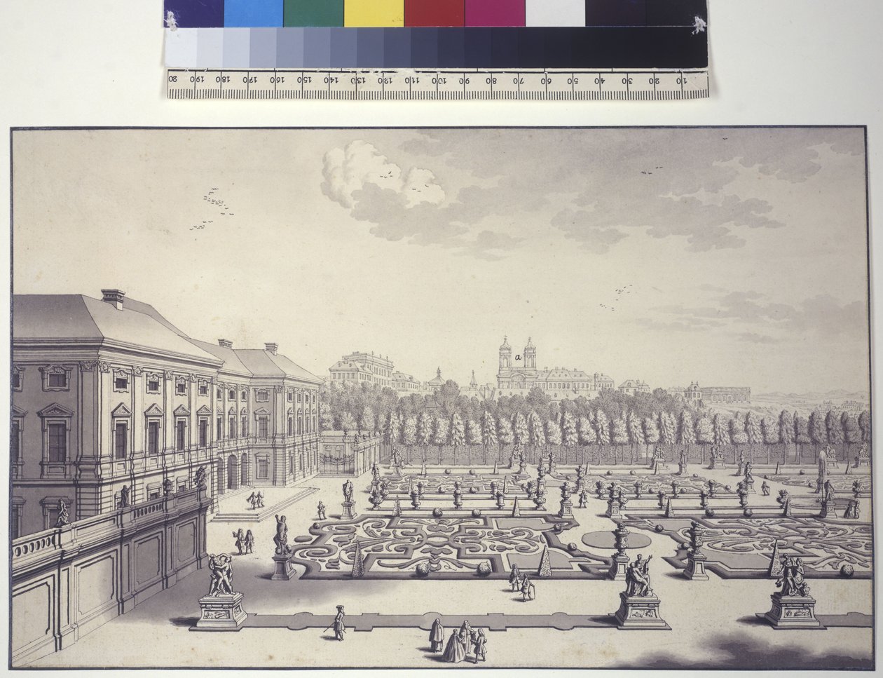 Pleine page : Palais Liechtenstein, vue des jardins vers le sud - Salomon Kleiner