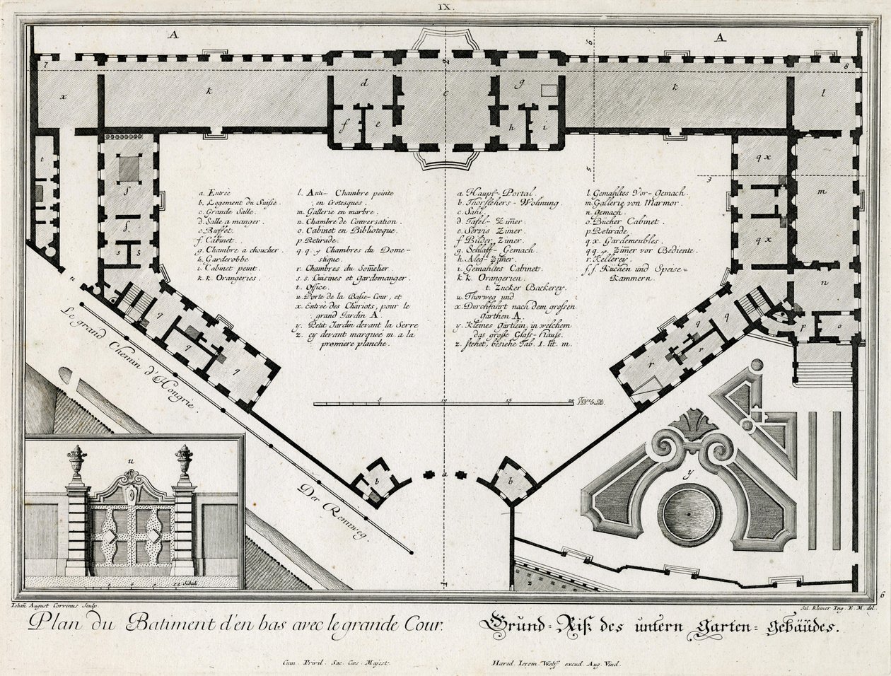 Plan du château inférieur - Salomon Kleiner