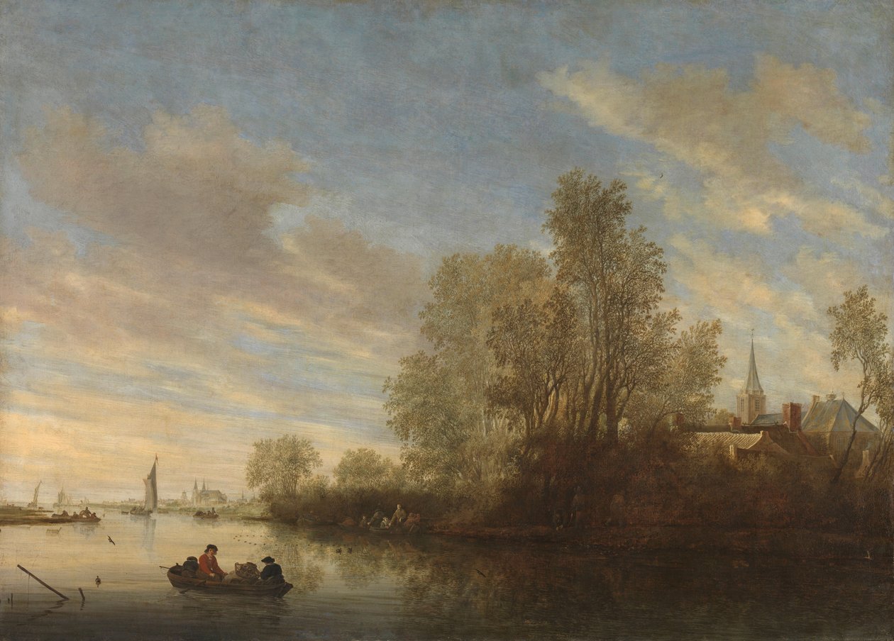 Vue sur la rivière près de Deventer - Salomon van Ruisdael or Ruysdael
