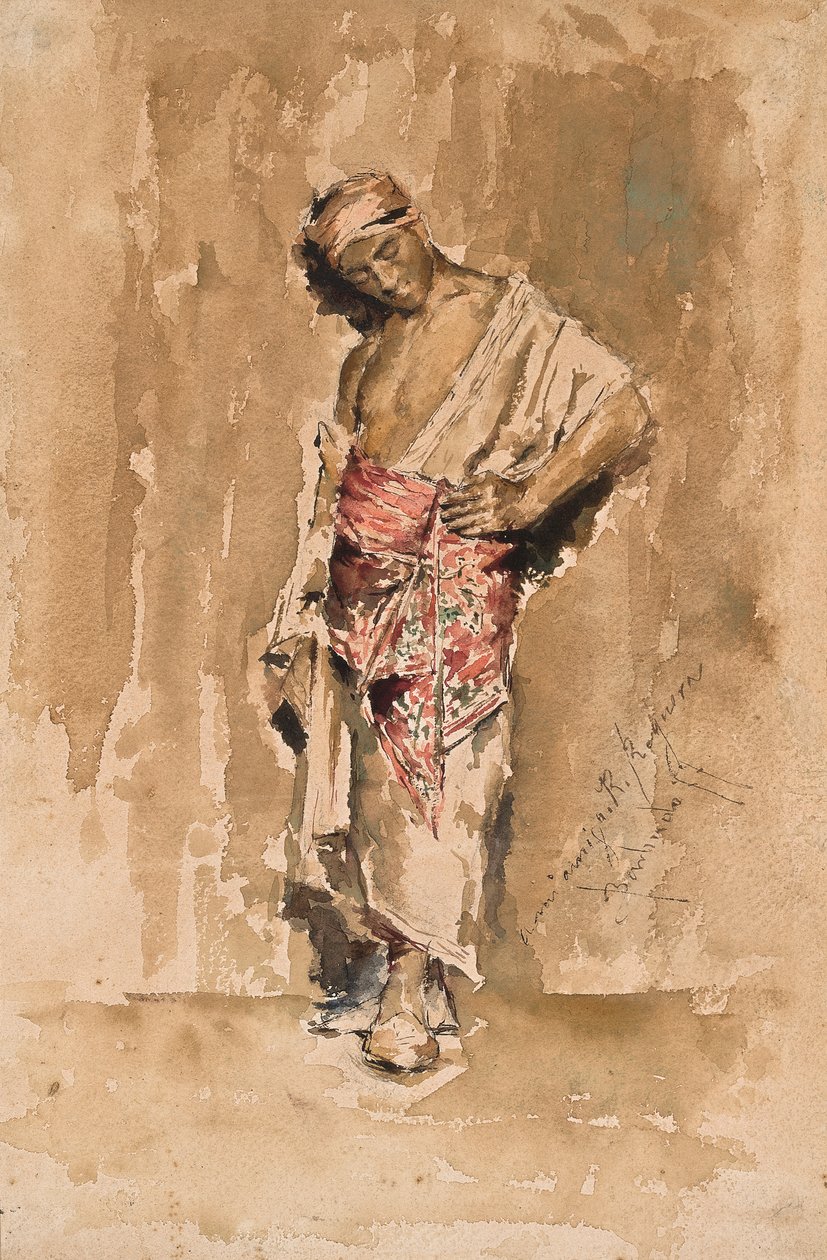 Un homme marocain debout - Salvador Sanchez Barbudo