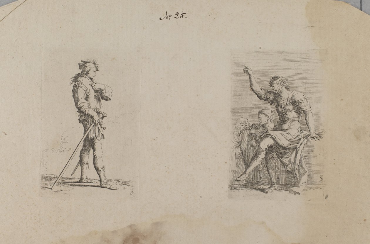 (Série de figurines) Homme avec le bras au niveau de la poitrine - Salvator Rosa