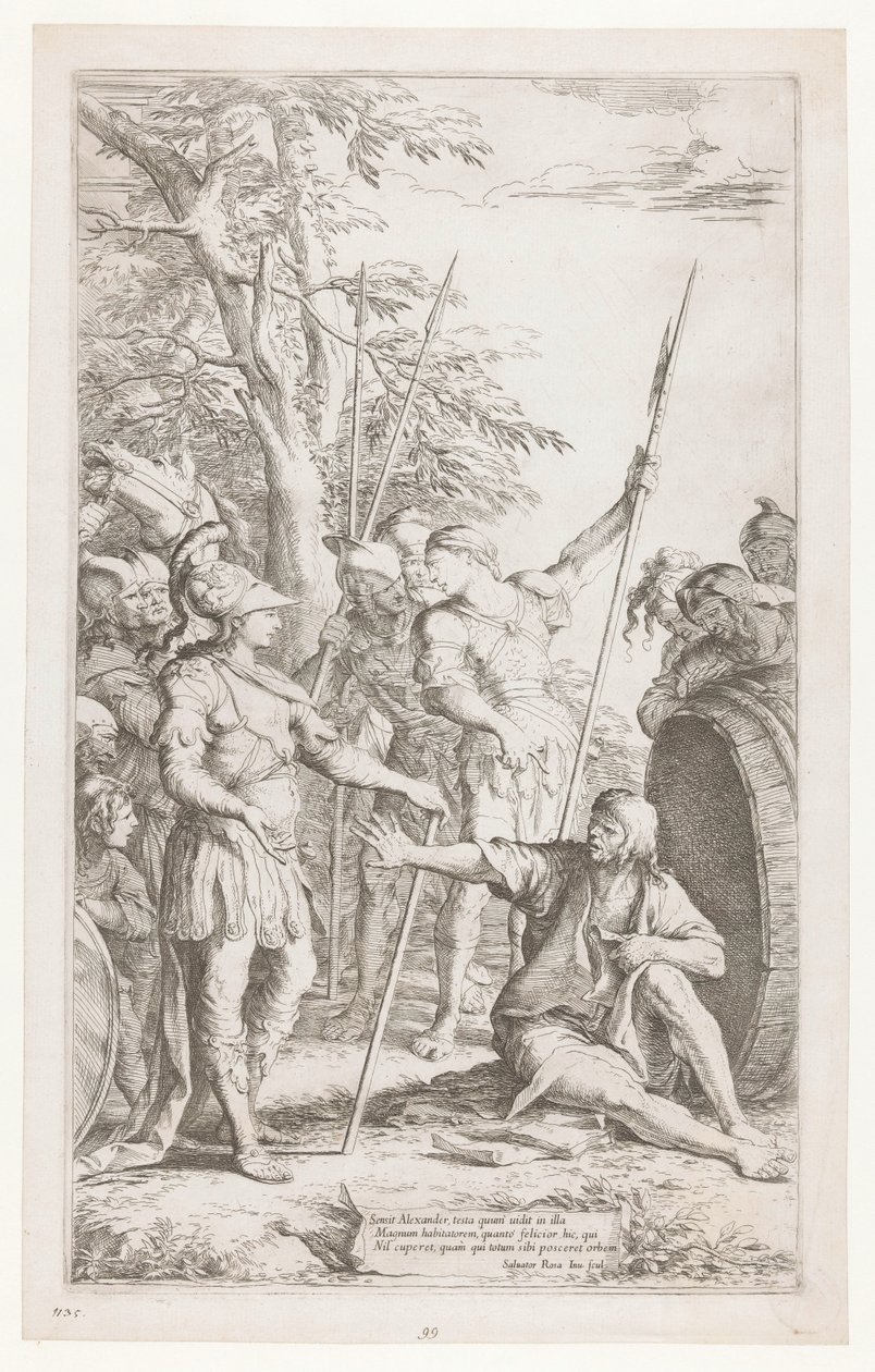 Diogène demande à Alexandre de ne pas se tenir dans sa lumière - Salvator Rosa