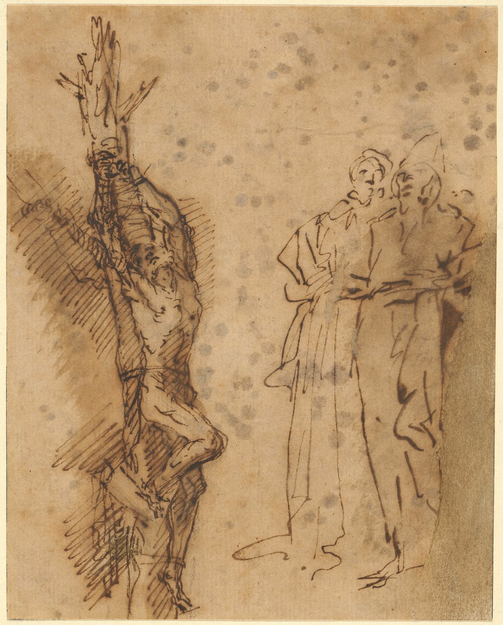 Étude pour la crucifixion de Polycrate - Salvator Rosa