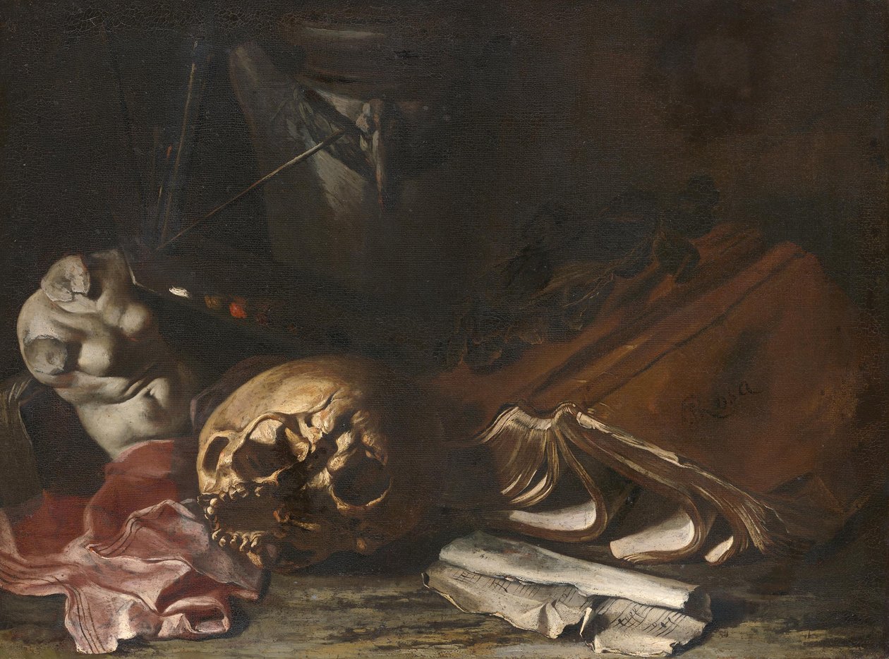 Nature morte à la Vanitas - Salvator Rosa