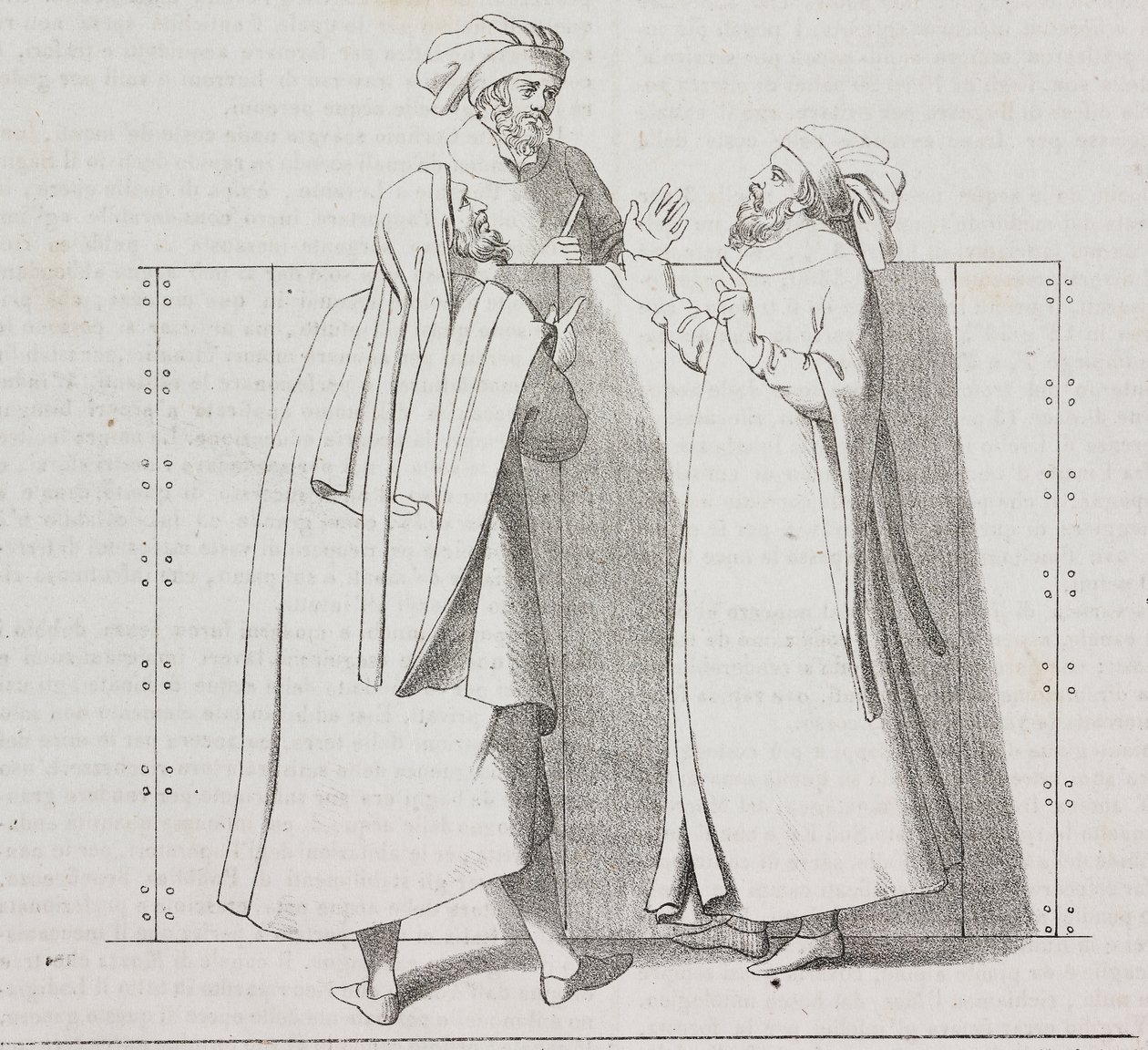 Artisans florentins du 16ème siècle, Florence, Toscane, Italie, lithographie de Salvatore Puglia de Poliorama Pittoresco, n 28, 15 février - Salvatore Puglia