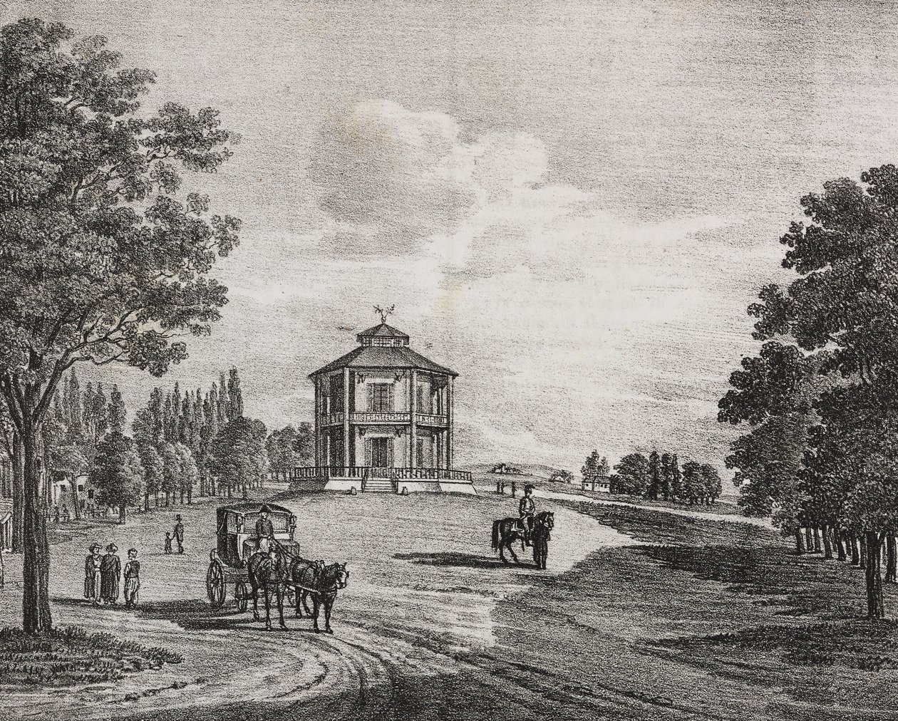 Prater de Vienne, Autriche (lithographie de Salvatore Puglia de Poliorama Pittoresco, n 34, 29 mars) - Salvatore Puglia
