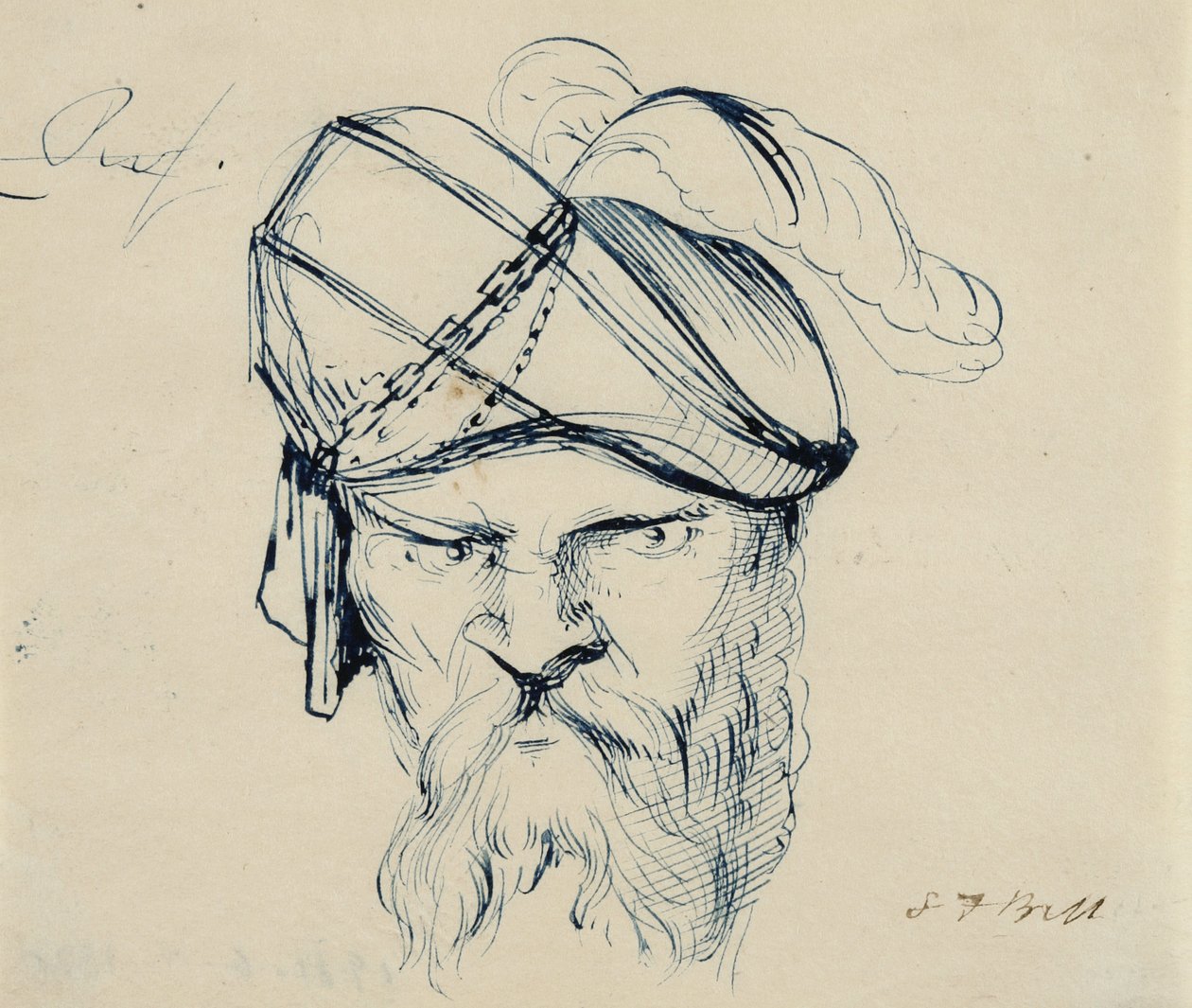 Homme portant un turban à plumes, 1840-42 - Samuel Finley Breese Morse