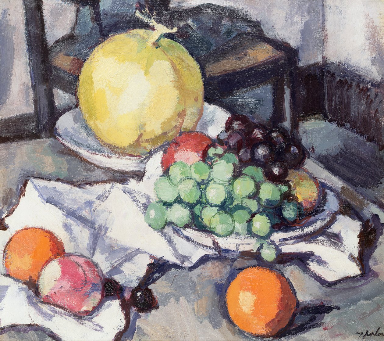Nature morte avec melons et raisins - Samuel John Peploe