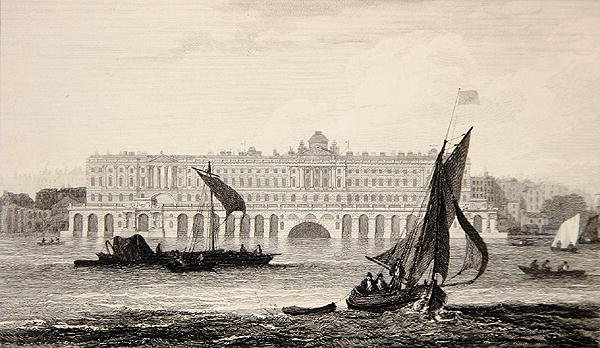 Vue de Somerset House depuis la Tamise, gravée par W.B. Cooke (1778-1855) 1814 - Samuel (after) Owen