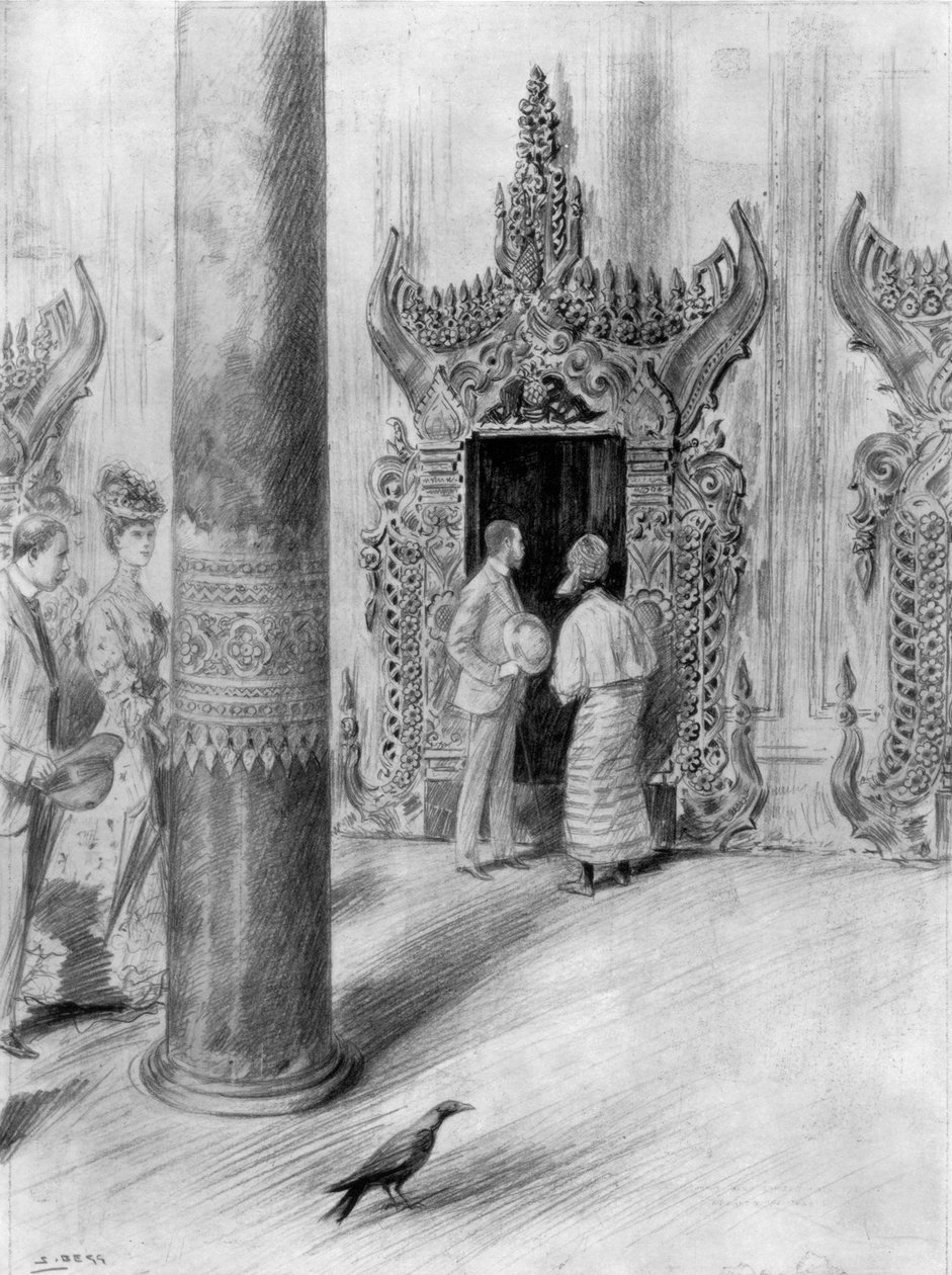 Le prince et la princesse de Galles dans le palais du roi Theebaw, Mandalay, Birmanie, 1906 - Samuel Begg