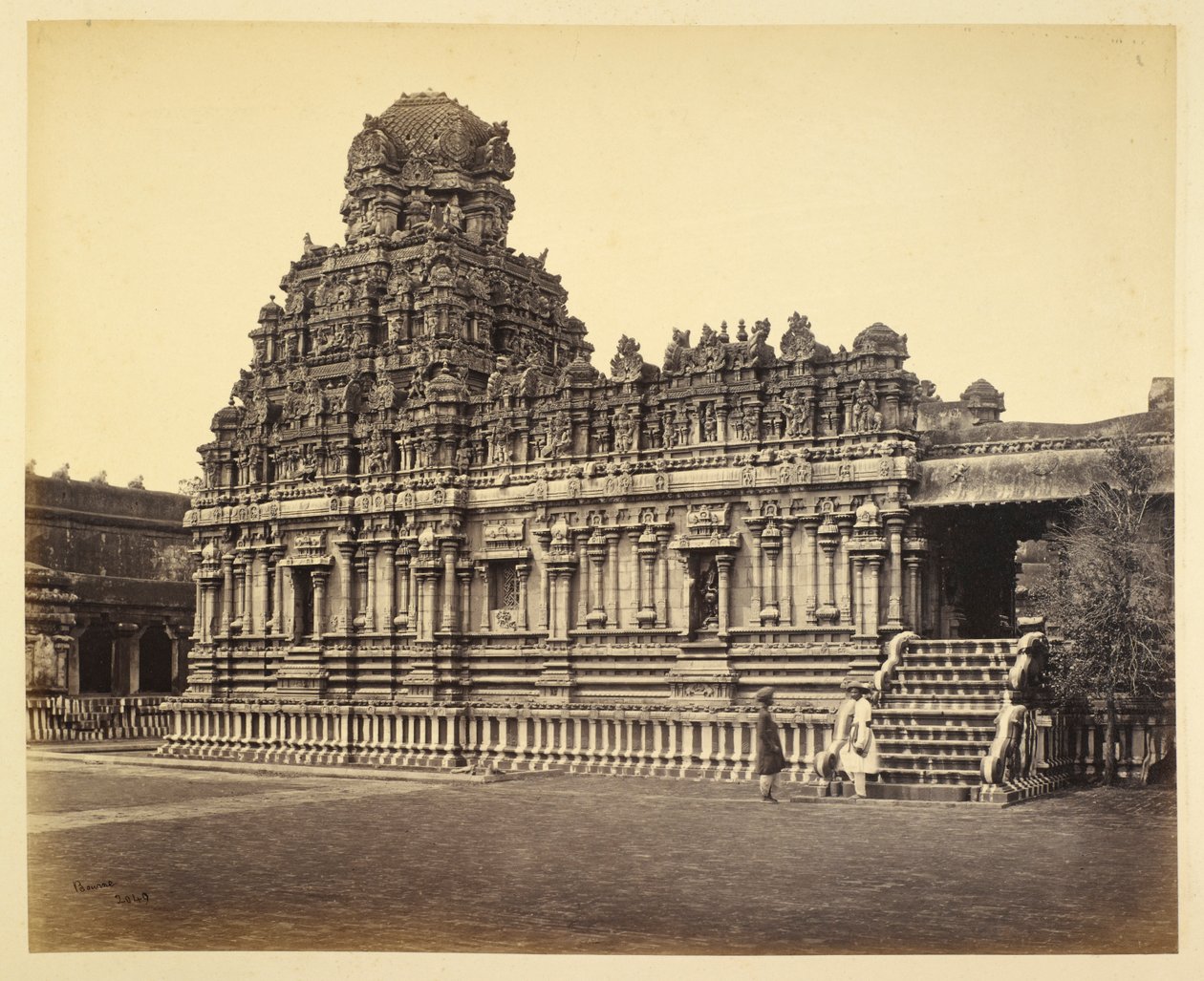 Vue du temple de Subrahmanya près de la pagode, Tanjore - Samuel Bourne