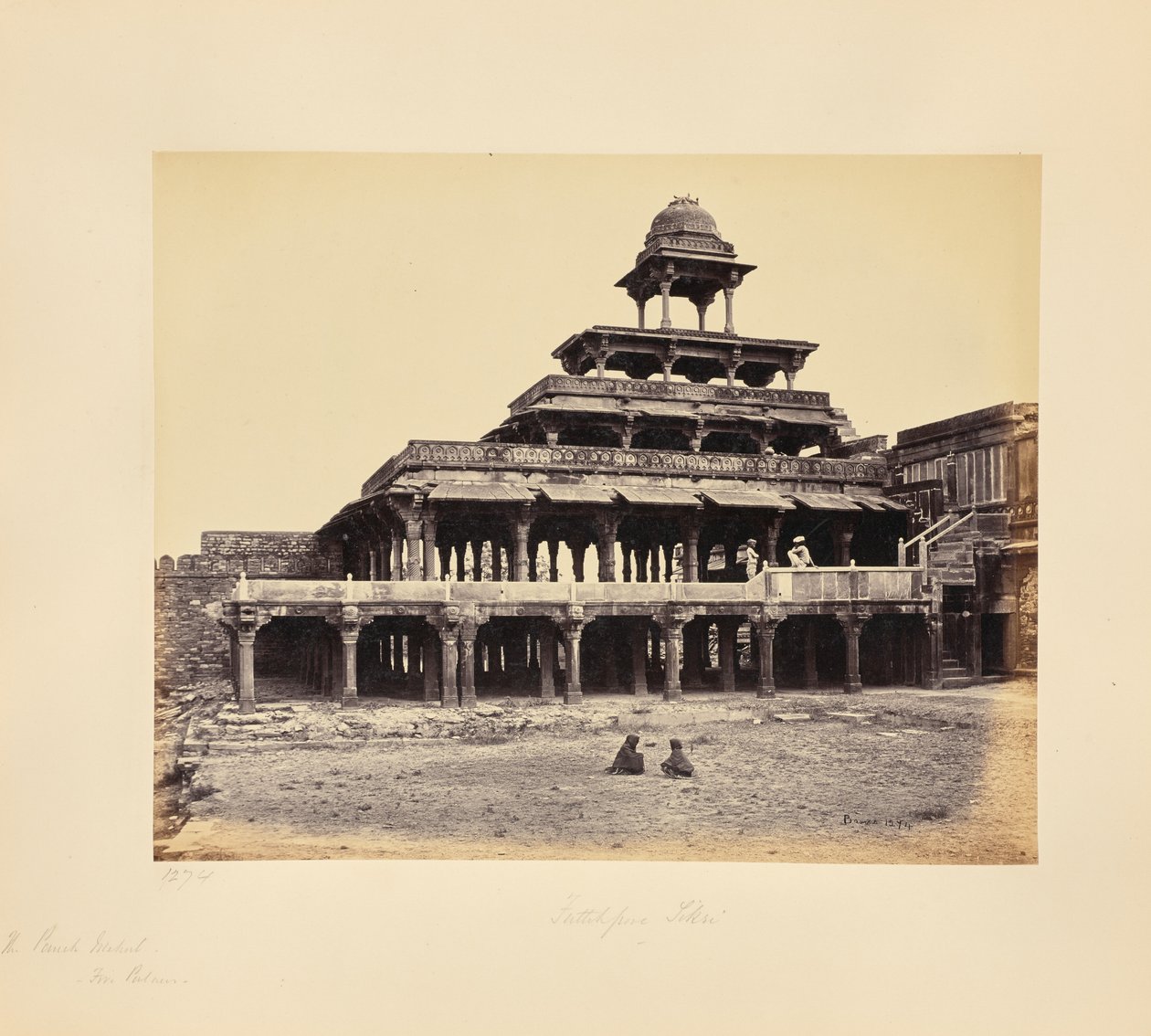 Fatehpur Sikri ; le Panch Mahal (cinq palais) - Samuel Bourne