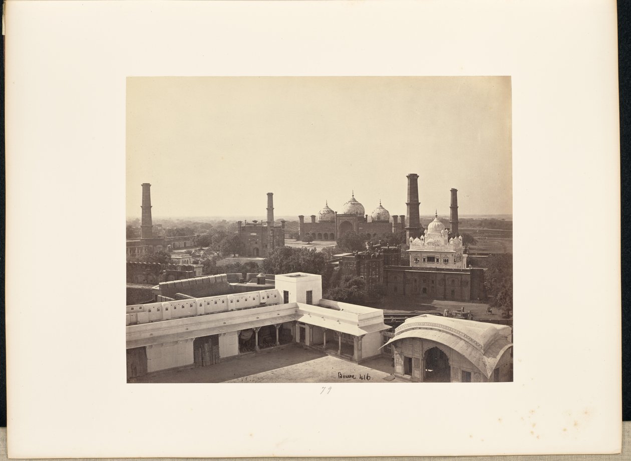 Lahore ; vue du palais dans le fort - Samuel Bourne