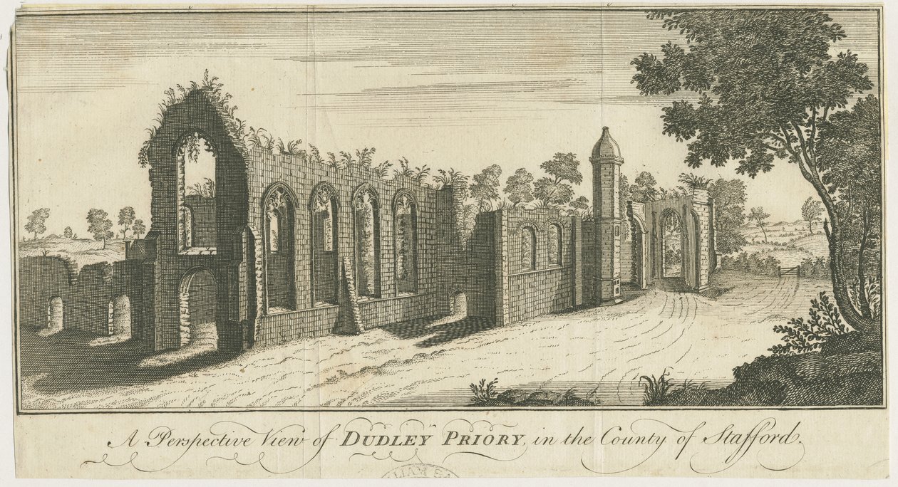 Prieuré de Dudley : gravure - Samuel Buck