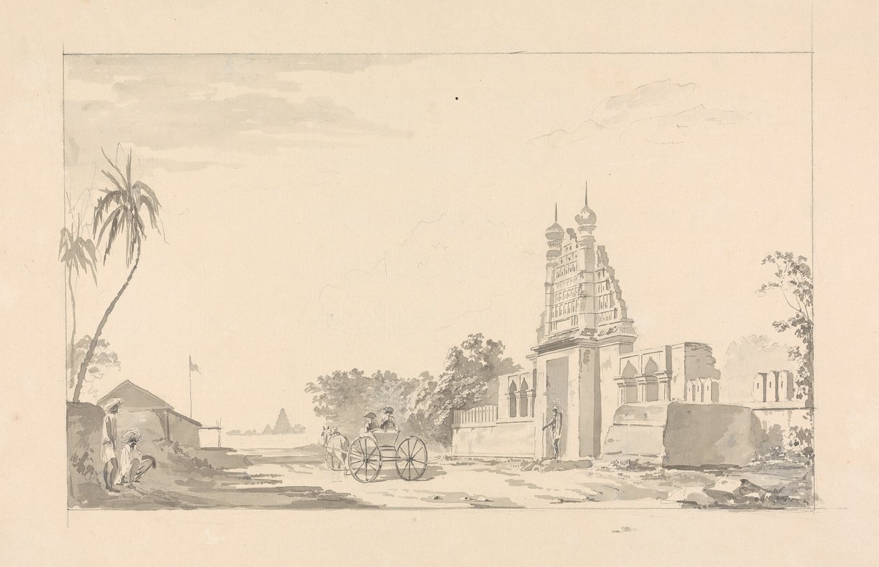 Carrosse devant une Porte en Ruine - Samuel Davis