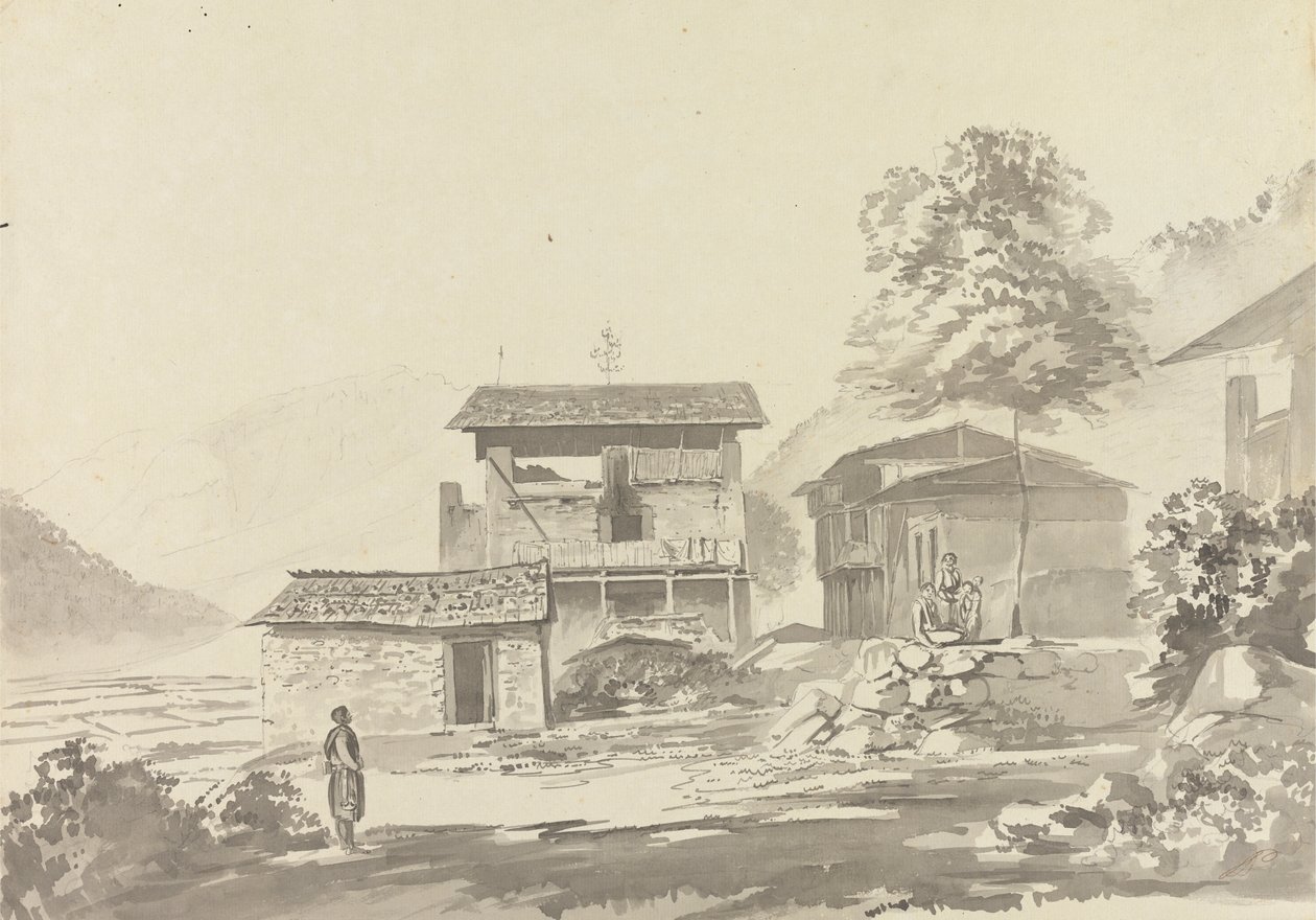 Dans le village près de Tassisudon [Tashicho Dzong] - Samuel Davis