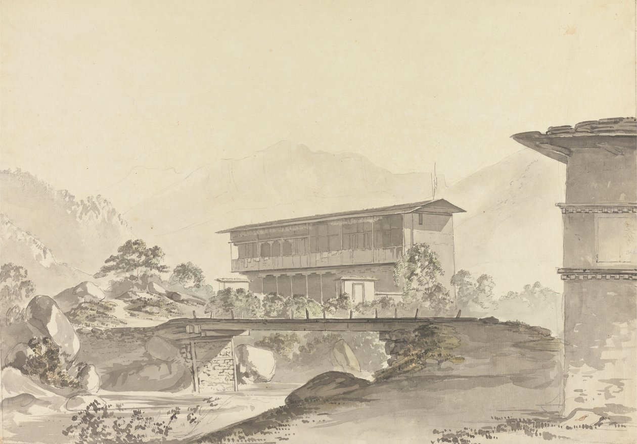 Près de Tassisudon [Tashicho Dzong] - Samuel Davis