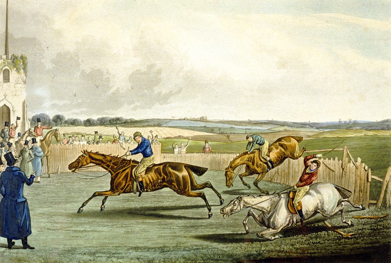 Forth Mile, de Steeplechasing, gravé par Charles Hunt - Samuel Henry (after) Alken
