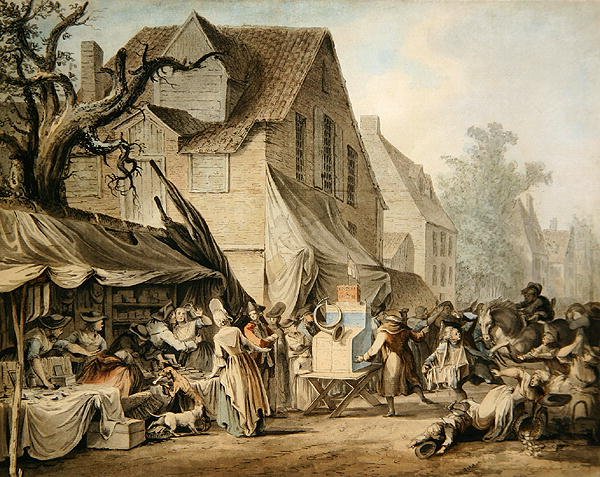 Une scène de marché - Samuel Hieronymous Grimm