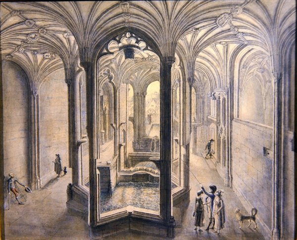 Vue intérieure de Holywell Spa, North Wales - Samuel Hieronymous Grimm