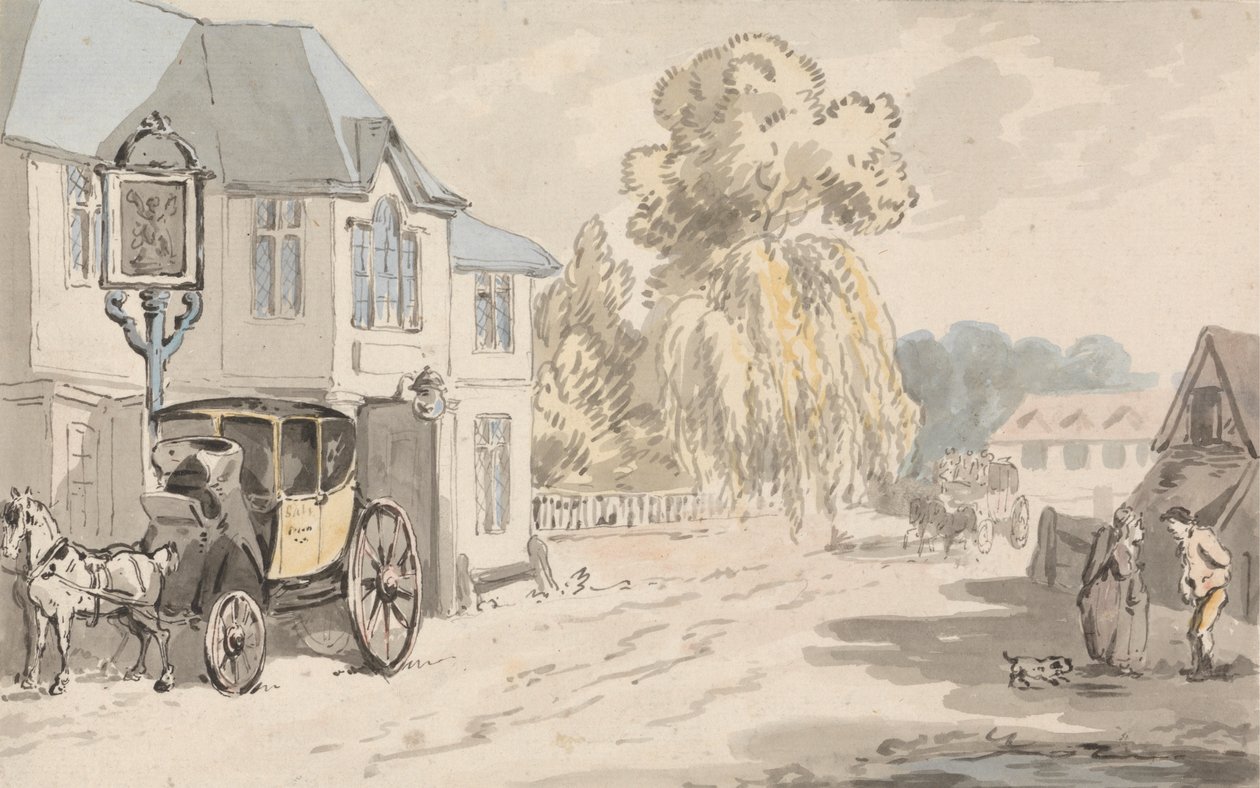 Cavaliers devant une auberge - Samuel Howitt