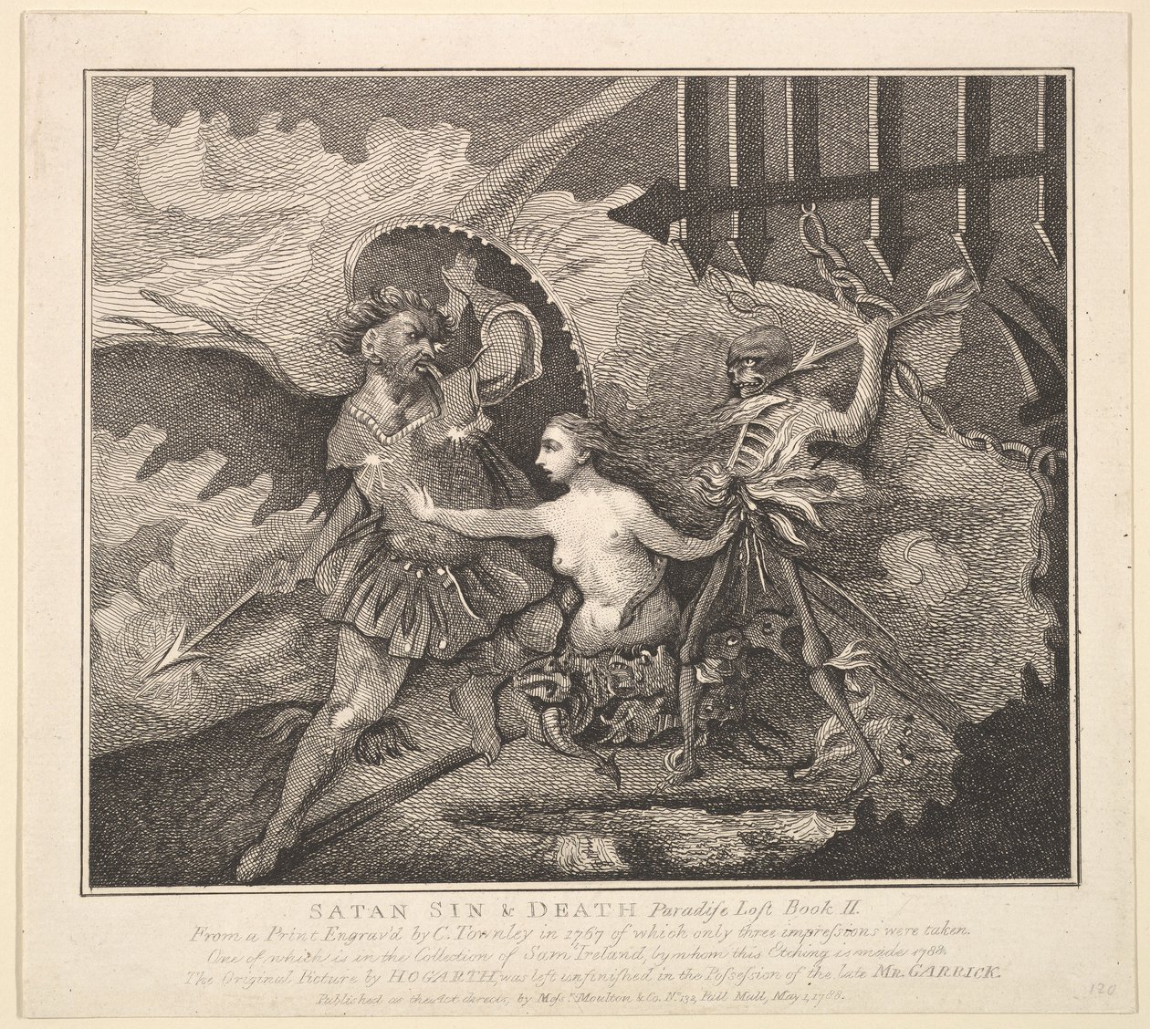 Satan, le Péché et la Mort, Le Paradis Perdu, Livre II, 1er mai 1788 - Samuel Ireland