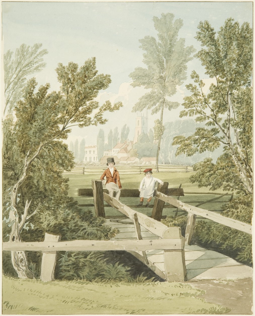 Deux Garçons sur un Stile à Brislington Brook, vers 1824 - Samuel Jackson