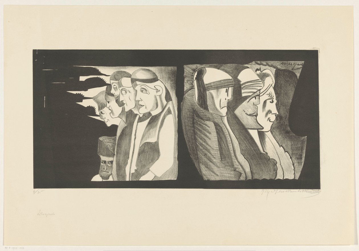 Deux groupes de figures dos à dos - Samuel Jessurun de Mesquita (signed by artist)