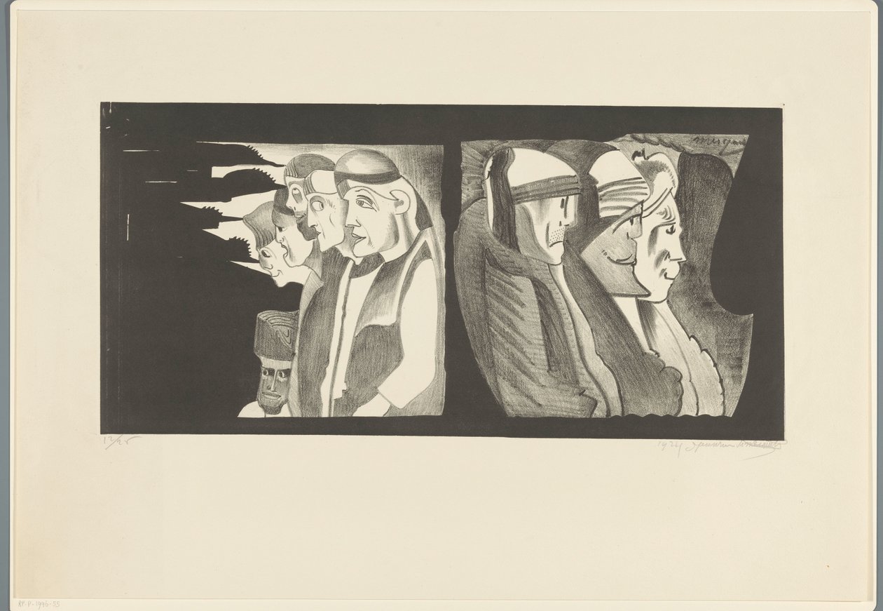 Deux groupes de figures dos à dos - Samuel Jessurun de Mesquita (signed by artist)