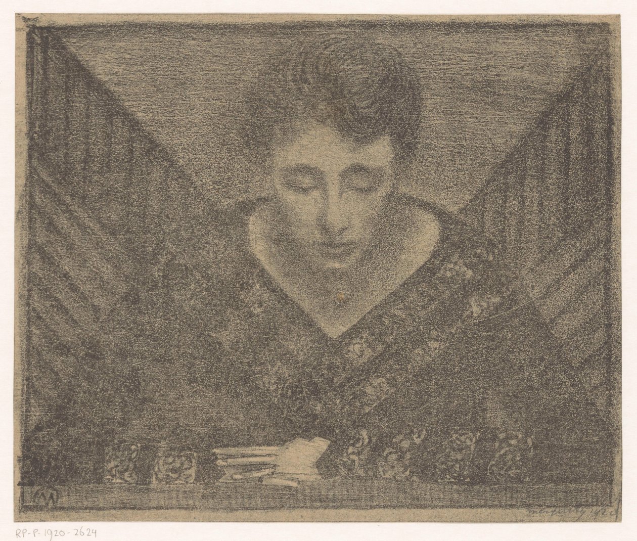 Femme avec décolleté en V - Samuel Jessurun de Mesquita (signed by artist)