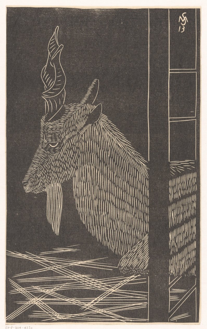 Markhor (Cerf assis dans une cage) - Samuel Jessurun de Mesquita