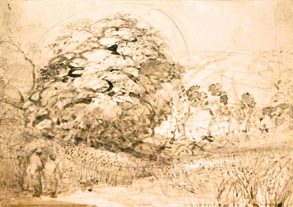 Un chemin à travers un champ de maïs, vers 1832-33 - Samuel Palmer