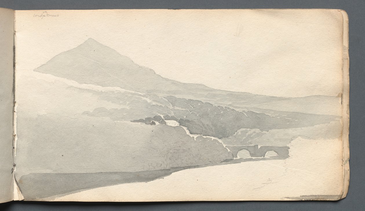 Carnet de croquis : Paysage montagneux avec pont, 1814 - Samuel Prout