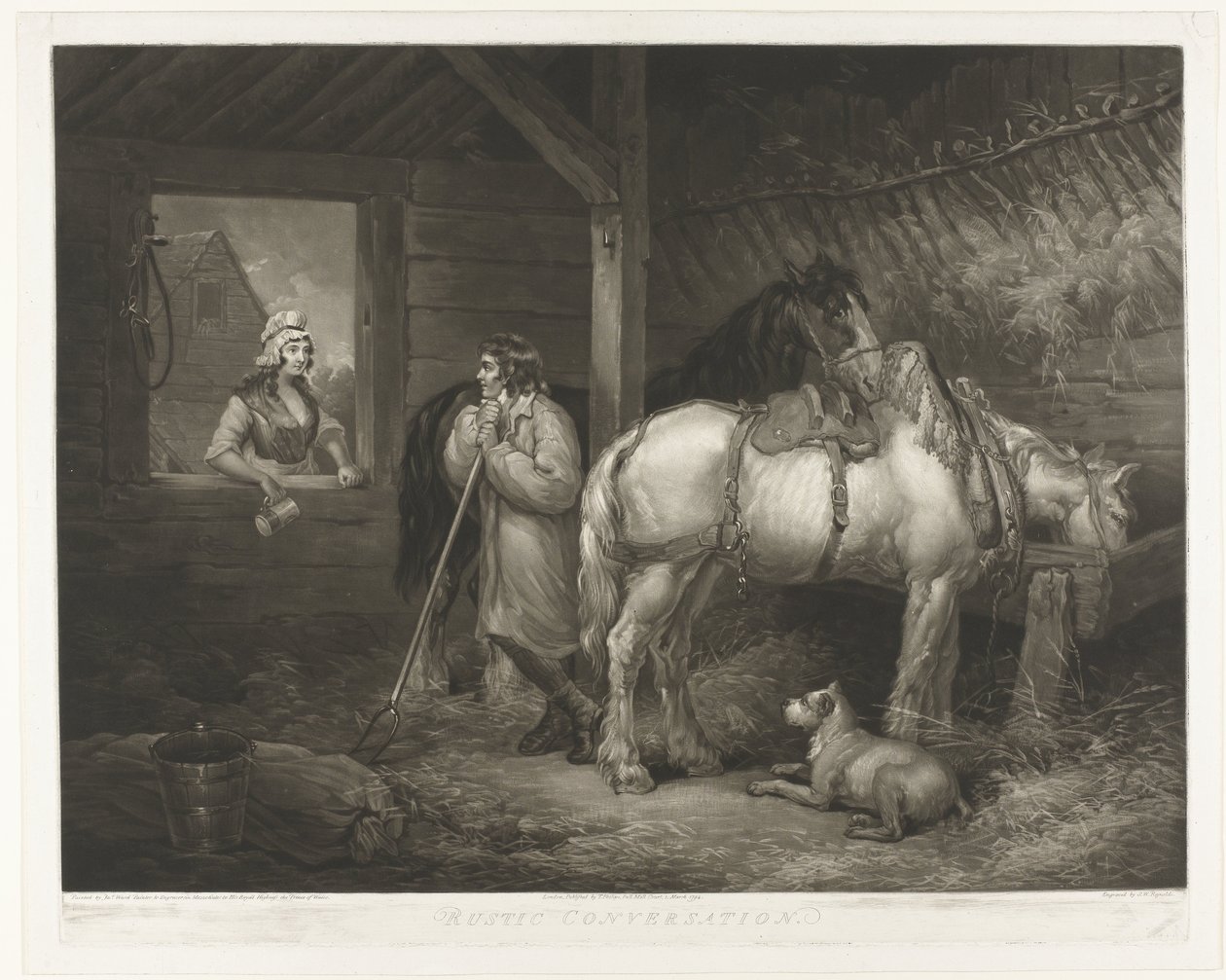 Conversation rustique - Samuel William Reynolds (I)