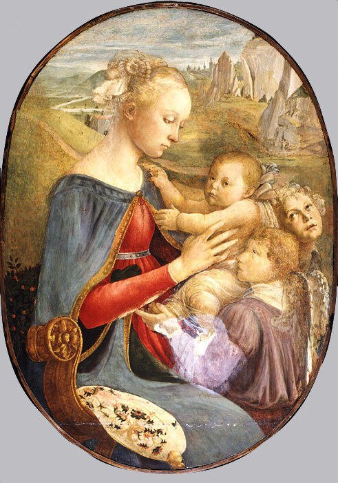 Madone et enfant avec deux anges - Sandro Botticelli