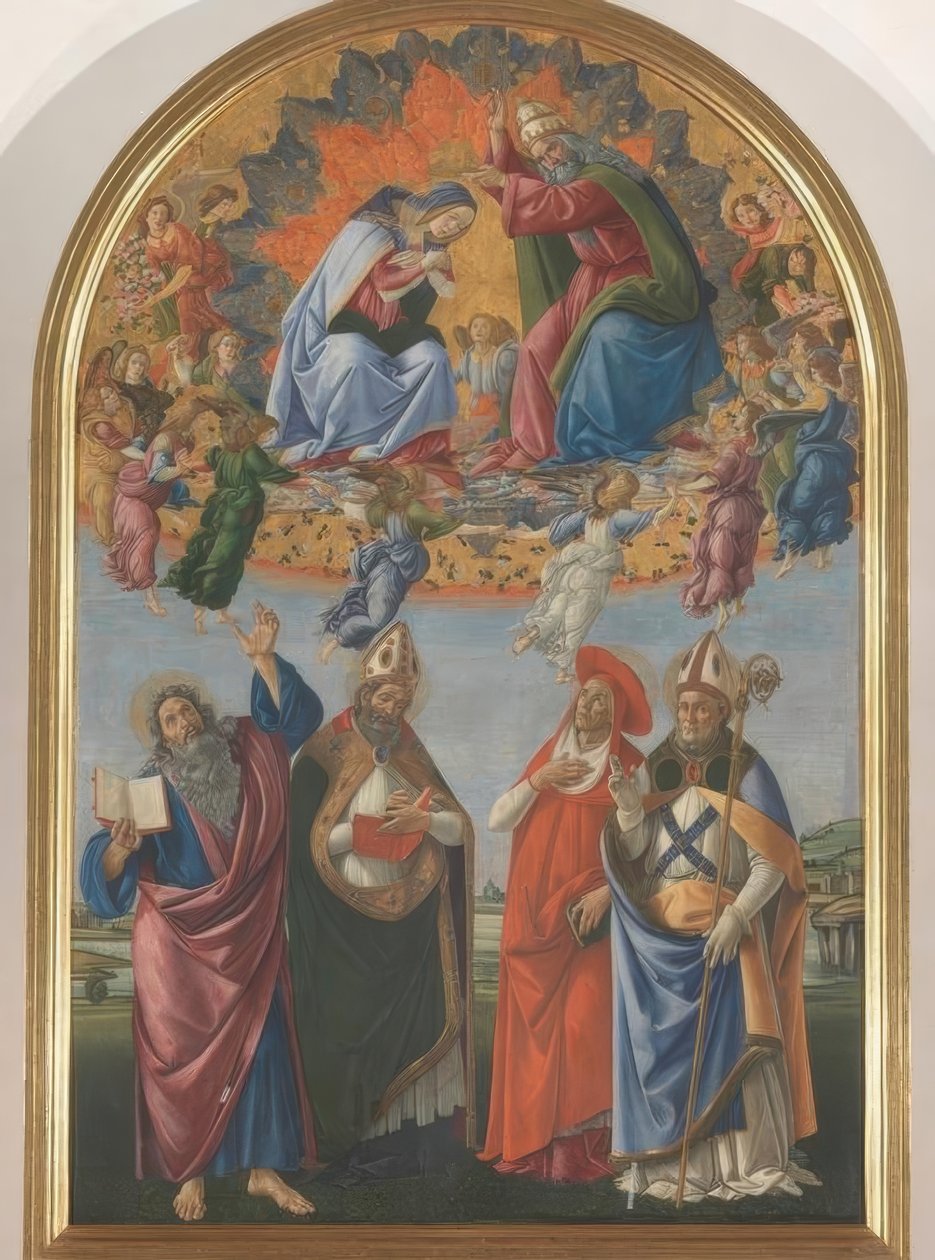 Couronnement de Marie avec quatre saints - Sandro Botticelli