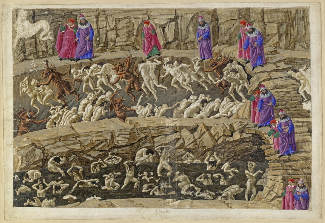 La Divine Comédie, Enfer XVIII. Virgile et Dante dans le huitième cercle de l