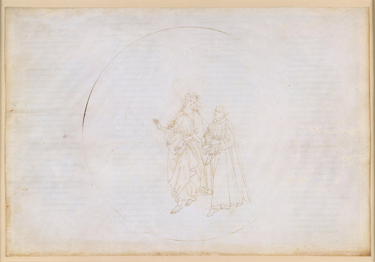 La Divine Comédie, Paradis XIII. Quatrième sphère planétaire (ciel du Soleil) : Thomas d’Aquin explique à Dante le principe de l’amour divin et de la Trinité - Sandro Botticelli
