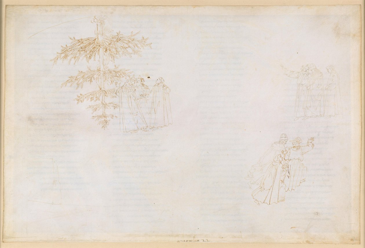 La Divine Comédie, Purgatoire XXII : Ascension vers le sixième cercle du Purgatoire ; Entretiens avec Statius ; Pénitence des gloutons - Sandro Botticelli
